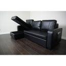 Happy Homes Julia Polyurethane Sleeper Sectional Julia - Black IMAGE 3