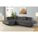 Happy Homes Miami Fabric 2 pc Sectional Miami - Grey IMAGE 1