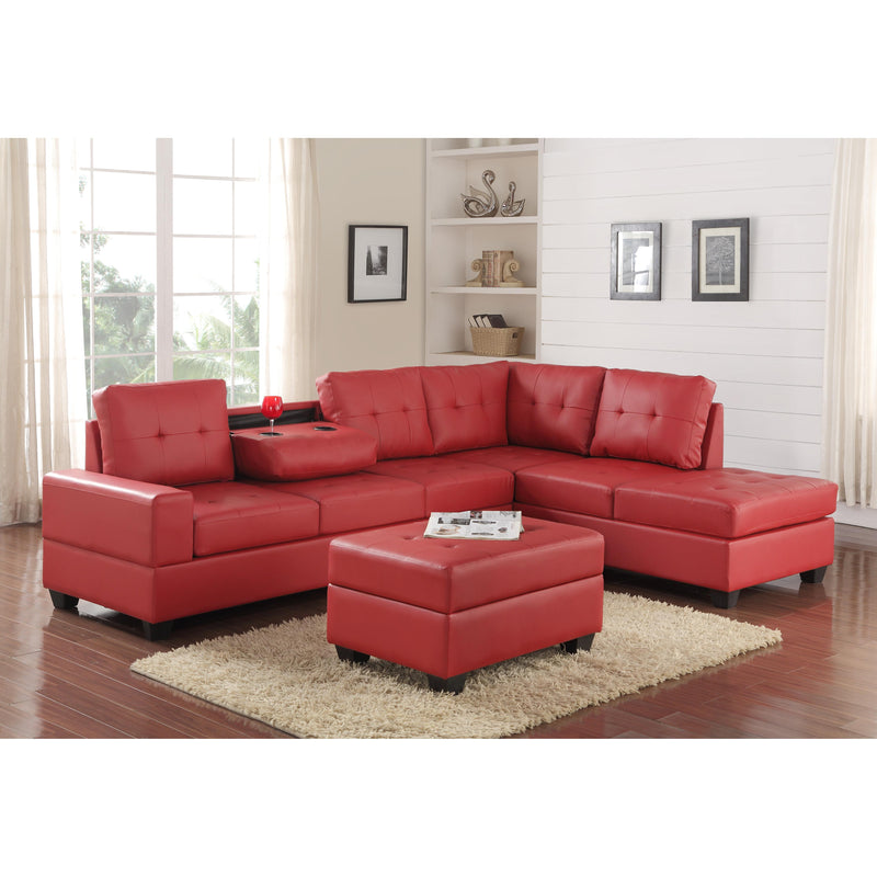 Happy Homes Heights Polyurethane 2 pc Sectional Heights - Red IMAGE 1