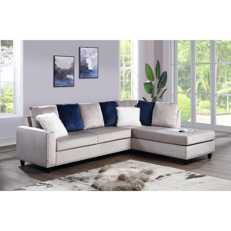 Happy Homes Cindy Fabric 2 pc Sectional Cindy - Grey IMAGE 1