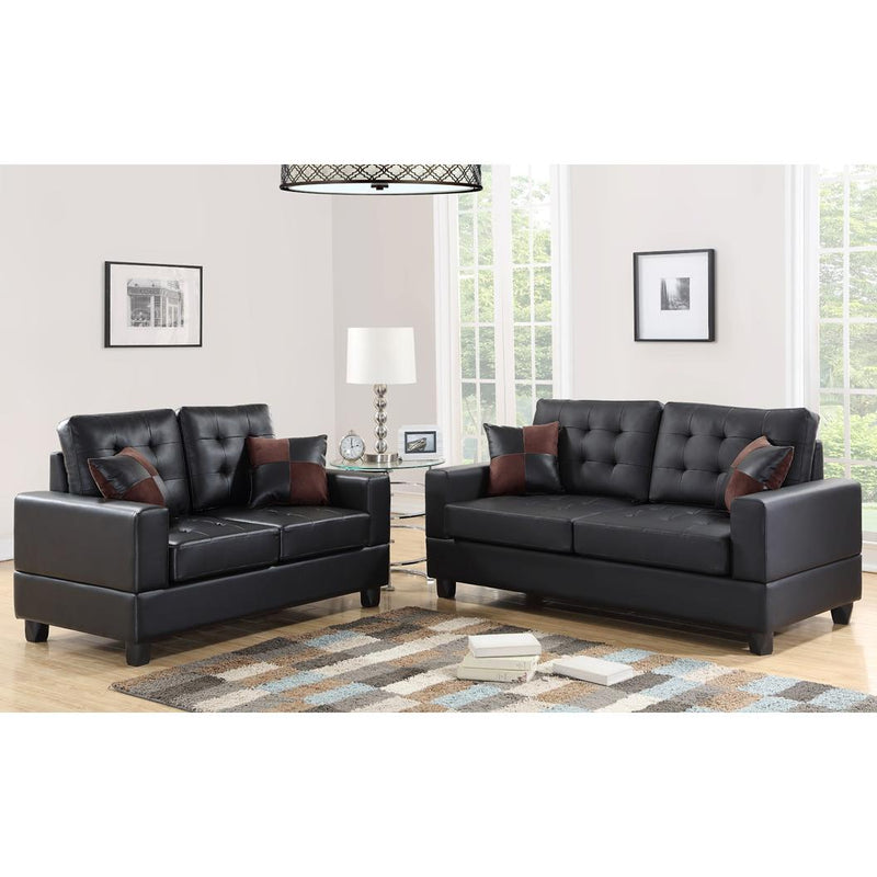 Happy Homes Stationary Leather Look Loveseat HH7855 IMAGE 2
