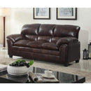 Happy Homes Parker Stationary Leather Look Sofa Parker Sofa - Brown IMAGE 1