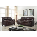 Happy Homes Parker Stationary Leather Look Loveseat Parker Loveseat - Brown IMAGE 2