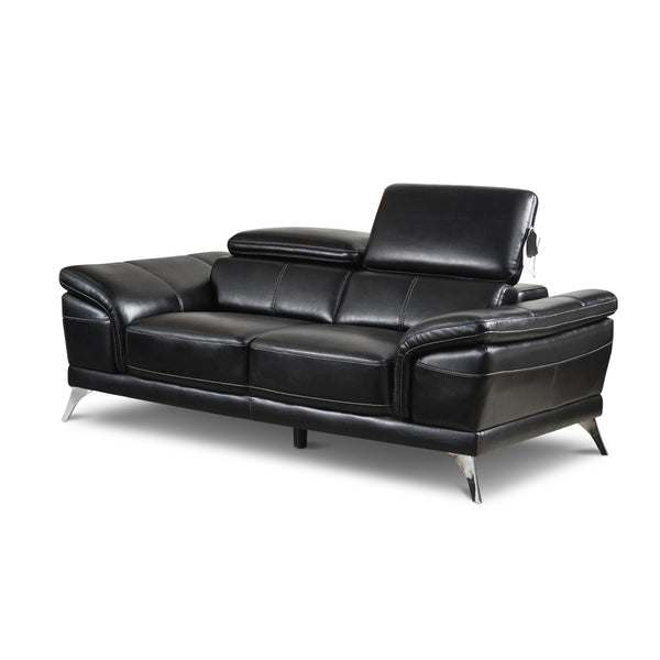Happy Homes Venice Stationary Fabric Loveseat VENICE - Black IMAGE 1