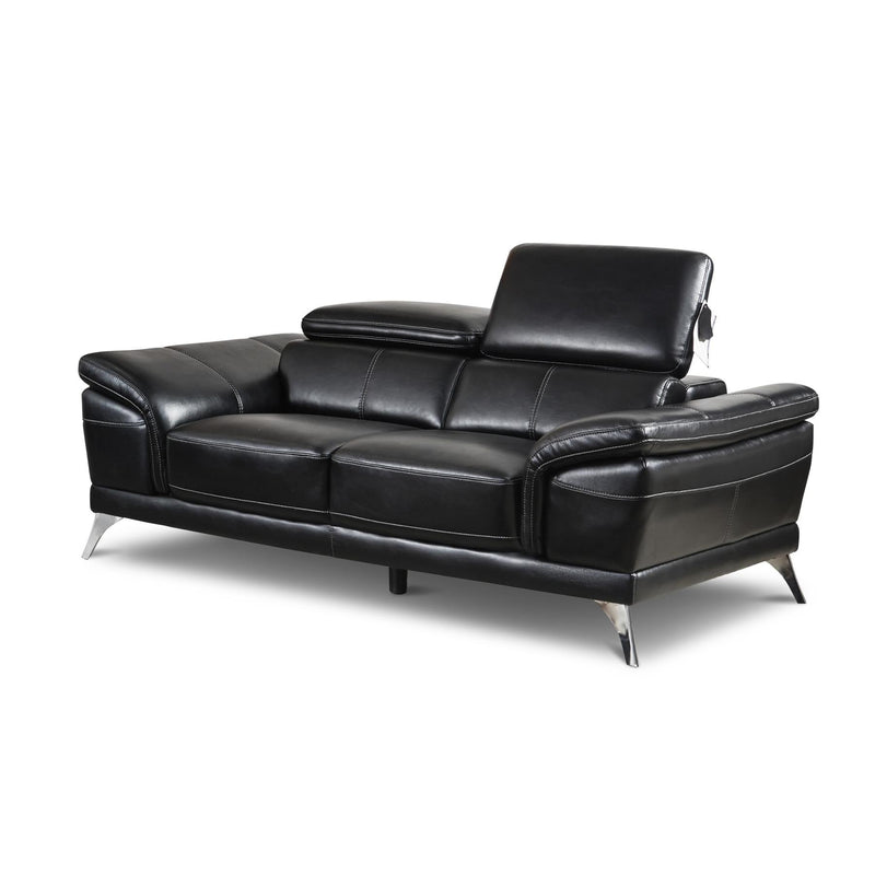 Happy Homes Venice Stationary Fabric Loveseat VENICE - Black IMAGE 1