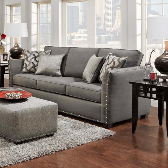 Happy Homes Washington Stationary Fabric Sofa 1380 - Charcoal IMAGE 1
