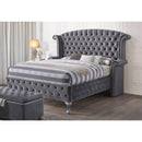 Happy Homes Diamond Palace Queen Upholstered Bed Diamond Palace Queen Bed - Gray IMAGE 2