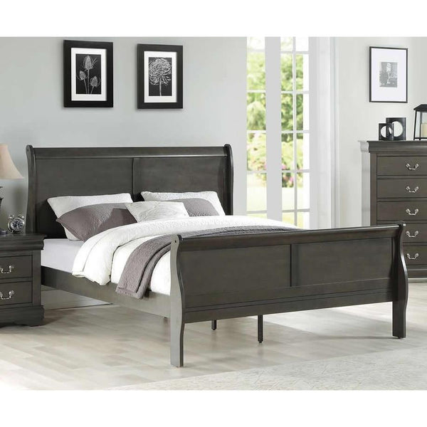 Happy Homes Queen Sleigh Bed 3500 Queen Sleigh Bed - Gray IMAGE 1