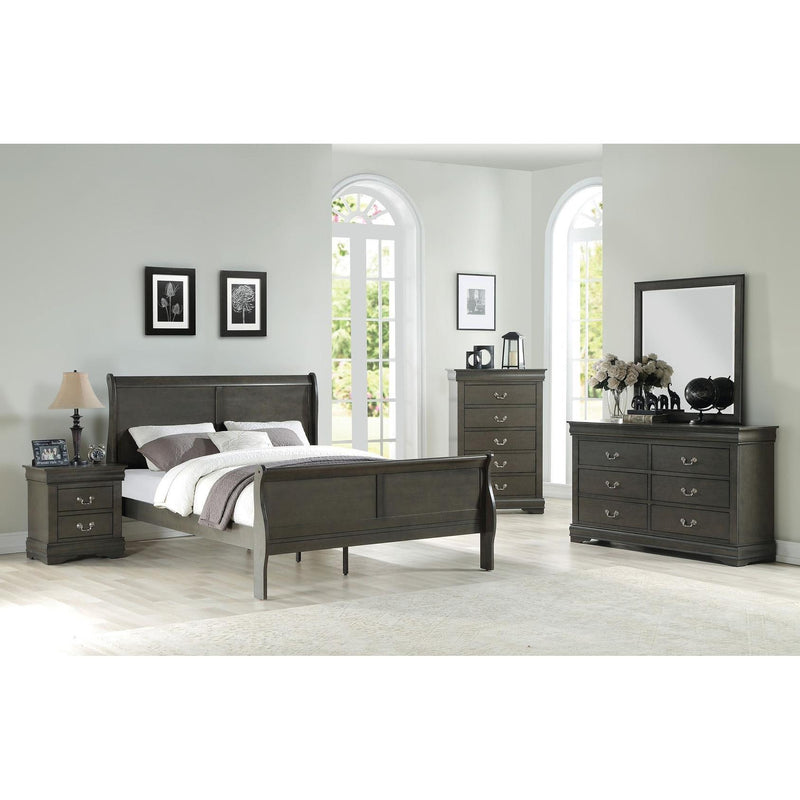 Happy Homes Queen Sleigh Bed 3500 Queen Sleigh Bed - Gray IMAGE 2