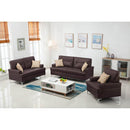 Happy Homes Skyhouse Stationary Leather Look Sofa Skyhouse Sofa - Brown IMAGE 2