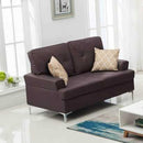 Happy Homes Skyhouse Stationary Leather Look Loveseat Skyhouse Loveseat - Brown IMAGE 1