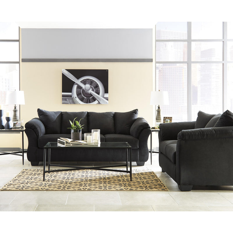 Happy Homes Ashley Stationary Fabric Loveseat Ashley 750 Loveseat - Black IMAGE 2