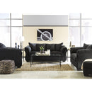 Happy Homes Ashley Stationary Fabric Loveseat Ashley 750 Loveseat - Black IMAGE 3