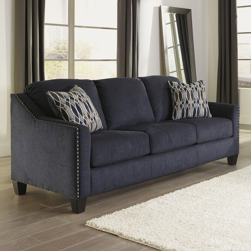 Happy Homes Ashley Stationary Fabric Sofa Ashley 802 Sofa - Blue IMAGE 1