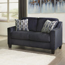 Happy Homes Ashley Stationary Fabric Loveseat Ashley 802 Loveseat - Blue IMAGE 1