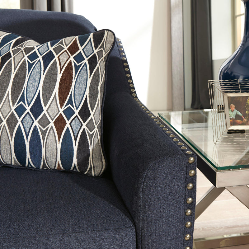 Happy Homes Ashley Stationary Fabric Loveseat Ashley 802 Loveseat - Blue IMAGE 2