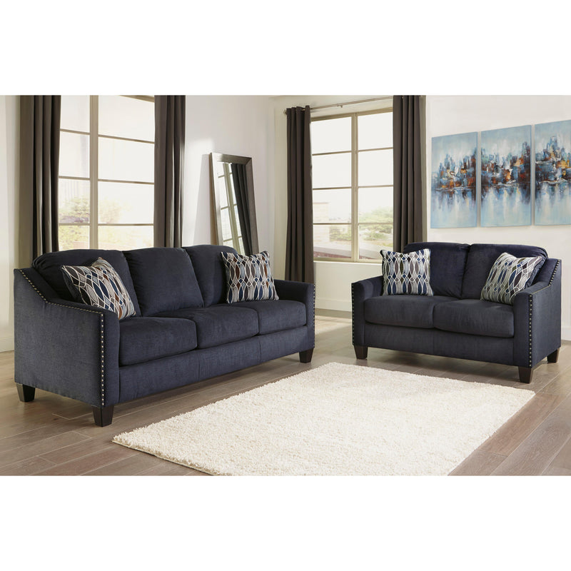 Happy Homes Ashley Stationary Fabric Loveseat Ashley 802 Loveseat - Blue IMAGE 3