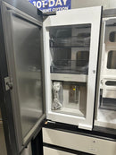 Bespoke 4-Door French Door Refrigerator (29 cu. ft.) with Beverage Center™ in Morning Blue Glass Top Panels and White Glass Middle and Bottom Panels