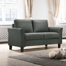 Happy Homes Denmark Stationary Fabric Loveseat Denmark - Steel IMAGE 1