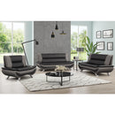 Happy Homes Tyler Stationary Vinyl Sofa Tyler Sofa - Black & Grey IMAGE 2