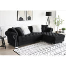 Happy Homes Royal Fabric 2 pc Sectional Royal - Black IMAGE 1