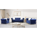 New Era Innovations Milan Stationary Fabric Loveseat Milan S8188 Loveseat - Blue IMAGE 2
