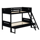 Coaster Furniture Littletown 405052BLK Twin over Full Bunk Bed IMAGE 1