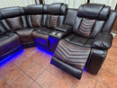 Two Tone Brown Power Reclining Sectional Sofa
