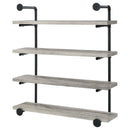 Coaster Furniture Elmcrest 804427 39-inch 4-shelf Wall Bookshelf - Grey Driftwood IMAGE 7