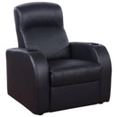 Coaster Furniture Cyrus Leather Match Reclining Home Theater Seating with Wall Recline 600001-S4A IMAGE 1