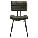 Coaster Furniture Misty 110652 Leather Upholstered Dining Chair - Espresso (Set of 2) IMAGE 2