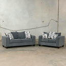 Happy Homes Stationary Fabric Sofa 10-Charcoal Sofa IMAGE 2