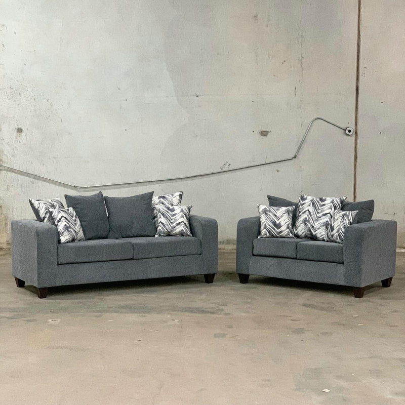 Happy Homes Stationary Fabric Loveseat 110-Charcoal Loveseat IMAGE 2
