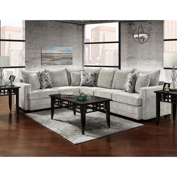Happy Homes Washington Fabric 2 pc Sectional 1680 - Silver Sectional IMAGE 1