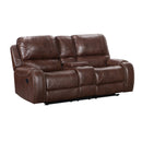 Happy Homes Amarillo Reclining Loveseat with Console Amarillo Loveseat with Console - Saddle Brown IMAGE 1