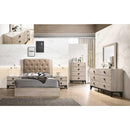 New Era Innovations Giza Queen Upholstered Bed Giza B1400 Queen Bed - Beige IMAGE 2
