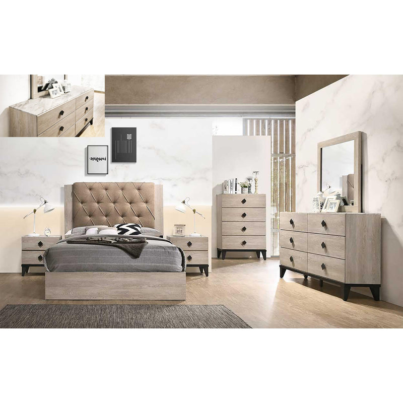 New Era Innovations Giza 2-Drawer Nightstand Giza B1400 Nightstand - Beige IMAGE 2