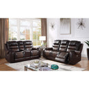 New Era Innovations Glendale Power Reclining Leather Loveseat with Console Glendale S4440 Power Reclining Loveseat - Dark Brown/Light Brown IMAGE 2