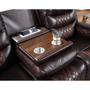 New Era Innovations Amadora Reclining Leather Sofa Glendale S4440 Power Reclining Sofa - Dark Brown/Light Brown IMAGE 2