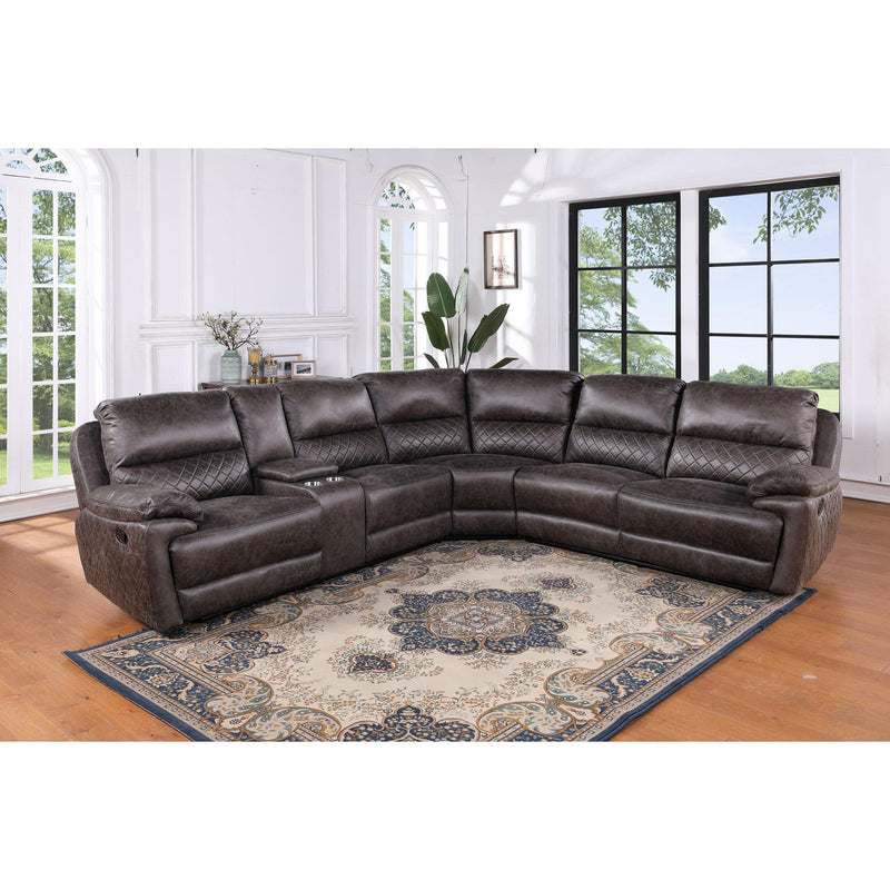 New Era Innovations Martino Reclining Fabric 3 pc Sectional Martino S7500 3 pc Sectional - New Metallic Grey IMAGE 2
