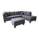 New Era Innovations Mio Fabric 3 pc Sectional Mio S507 3 pc Sectional with Ottoman- Grey IMAGE 1