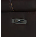 New Era Innovations Party Time Power Reclining Leather Look Loveseat with Console Party Time S2020 Power Reclining Loveseat - Brown IMAGE 2