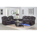 New Era Innovations Party Time Power Reclining Leather Look Loveseat with Console Party Time S2020 Power Reclining Loveseat - Brown IMAGE 6