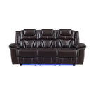 New Era Innovations Party Time Power Reclining Leather Look Sofa Party Time S2020 Power Reclining Sofa - Brown IMAGE 1