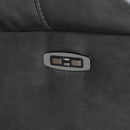 New Era Innovations Party Time Power Reclining Leather Look Loveseat with Console Party Time S2020 Power Reclining Loveseat - Grey IMAGE 2