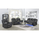 New Era Innovations Party Time Power Reclining Leather Look Loveseat with Console Party Time S2020 Power Reclining Loveseat - Grey IMAGE 6