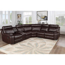 New Era Innovations Texas Star Reclining Leather Look 3 pc Sectional Texas Star S7262 3 pc Sectional - Brown IMAGE 2