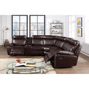 New Era Innovations Texas Star Reclining Leather Look 3 pc Sectional Texas Star S7262 3 pc Sectional - Brown IMAGE 3
