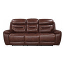 New Era Innovations Rosewood Power Reclining Leather Match Sofa Rosewood S2226 Power Reclining Sofa - Light Brown IMAGE 1