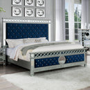 New Era Innovations Bella King Upholstered Bed Bella B1852 King Bed - Silver/Navy Blue IMAGE 1